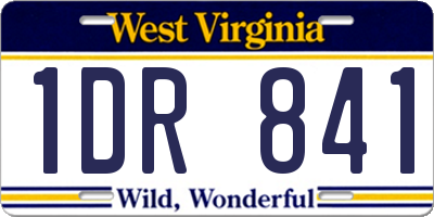 WV license plate 1DR841