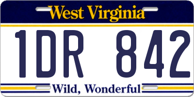 WV license plate 1DR842