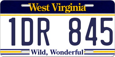 WV license plate 1DR845
