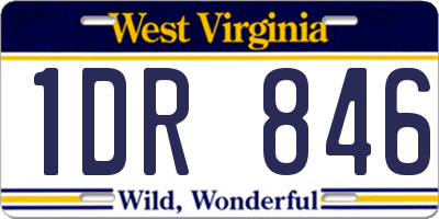 WV license plate 1DR846