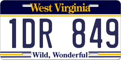 WV license plate 1DR849