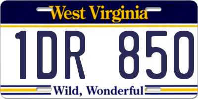WV license plate 1DR850