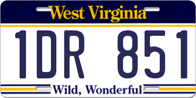 WV license plate 1DR851