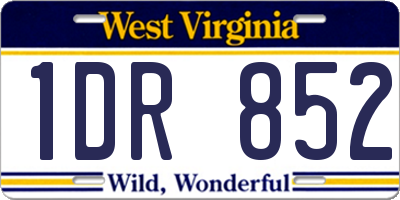 WV license plate 1DR852