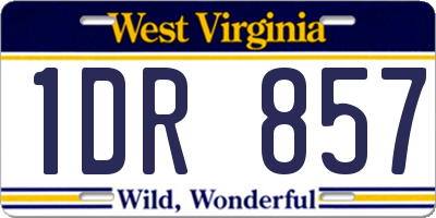 WV license plate 1DR857