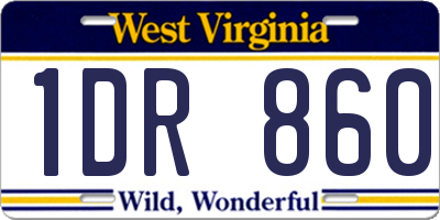 WV license plate 1DR860
