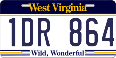 WV license plate 1DR864