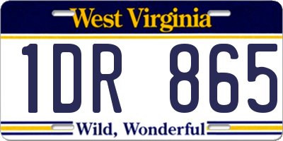 WV license plate 1DR865