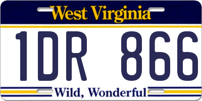 WV license plate 1DR866