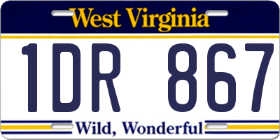 WV license plate 1DR867