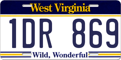 WV license plate 1DR869