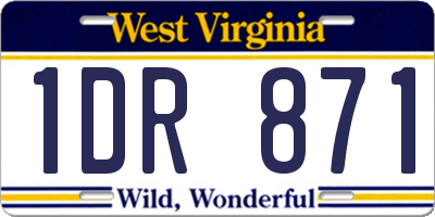 WV license plate 1DR871