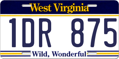 WV license plate 1DR875
