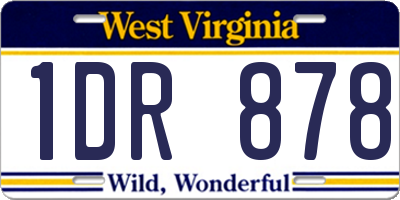 WV license plate 1DR878