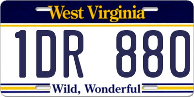 WV license plate 1DR880