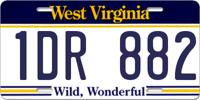 WV license plate 1DR882