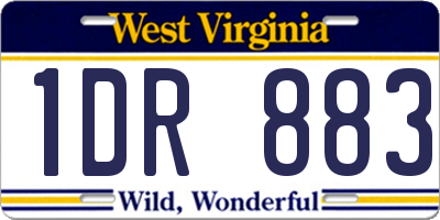 WV license plate 1DR883