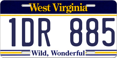 WV license plate 1DR885