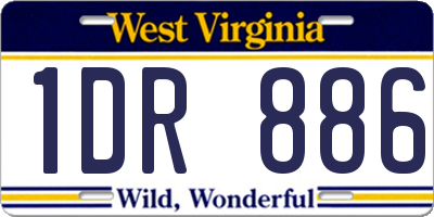 WV license plate 1DR886