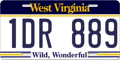 WV license plate 1DR889