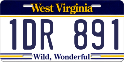 WV license plate 1DR891