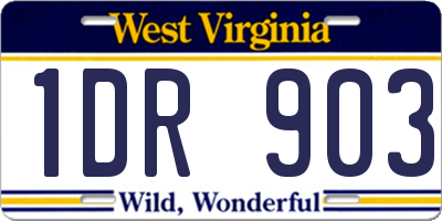 WV license plate 1DR903