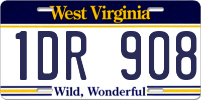 WV license plate 1DR908