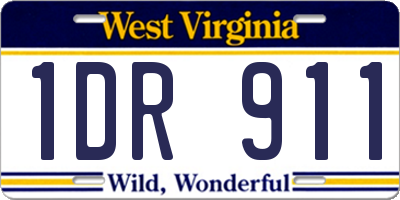 WV license plate 1DR911
