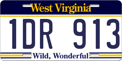 WV license plate 1DR913