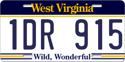 WV license plate 1DR915