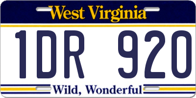 WV license plate 1DR920