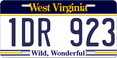 WV license plate 1DR923