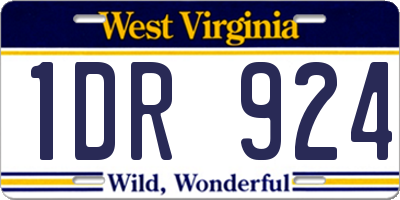 WV license plate 1DR924