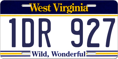 WV license plate 1DR927