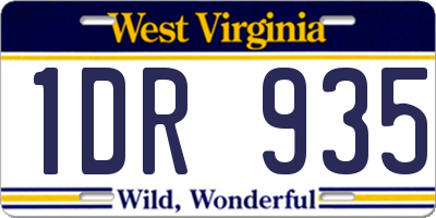 WV license plate 1DR935