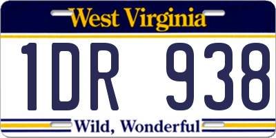 WV license plate 1DR938