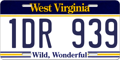WV license plate 1DR939