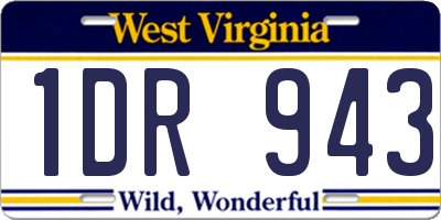 WV license plate 1DR943