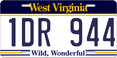 WV license plate 1DR944