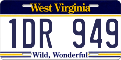 WV license plate 1DR949