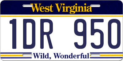 WV license plate 1DR950