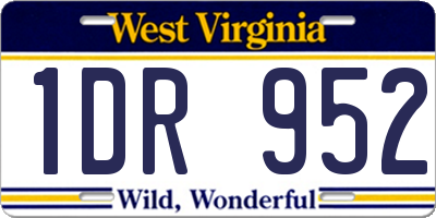 WV license plate 1DR952
