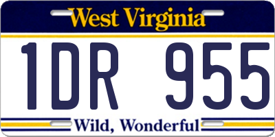 WV license plate 1DR955