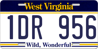 WV license plate 1DR956