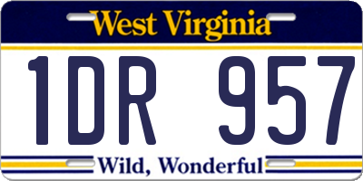 WV license plate 1DR957