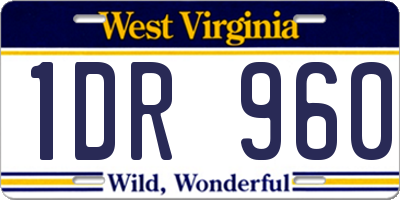 WV license plate 1DR960