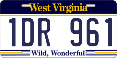 WV license plate 1DR961