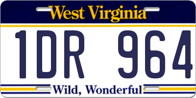 WV license plate 1DR964