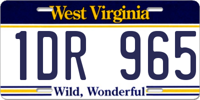 WV license plate 1DR965