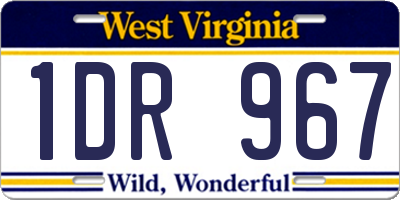WV license plate 1DR967